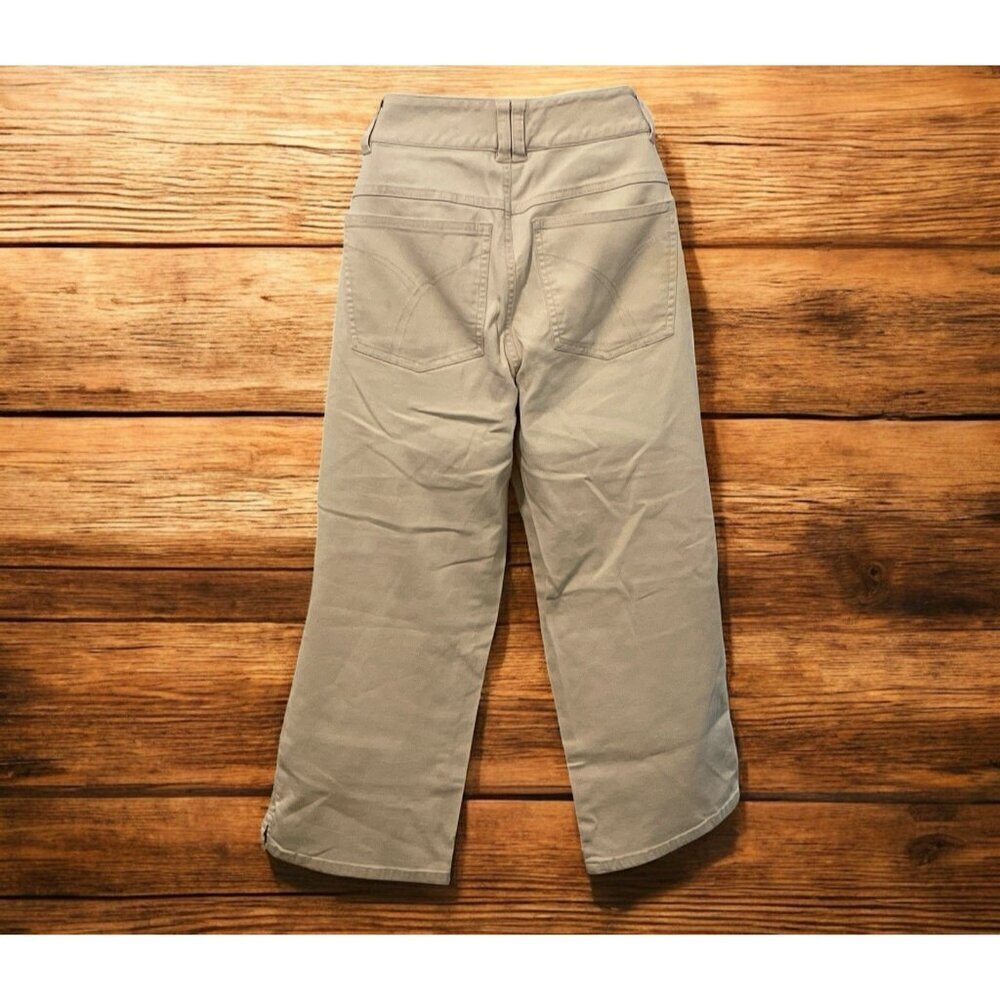 Duck Head Petites Stretch Womens Khaki Capri Pants Size 00P Beige Zip Pockets
